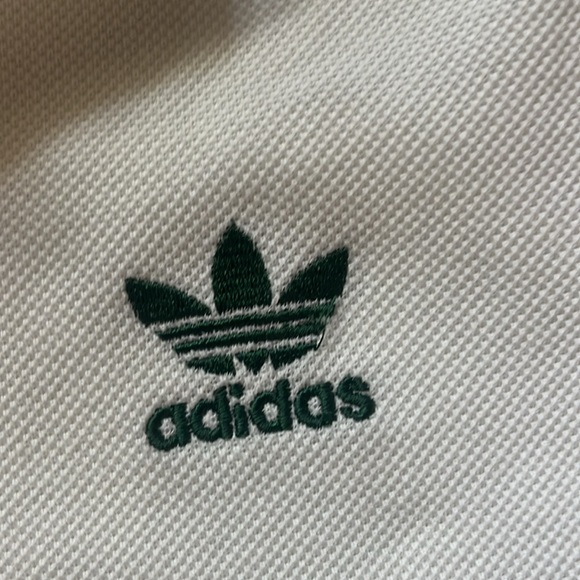 ADIDAS ORIGINALS 'tennis Luxe' Logo Cropped Polo Shirt In Off White - Picture 4 of 7